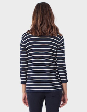 Playera manga 3/4 Punt Roma cuello redondo para mujer