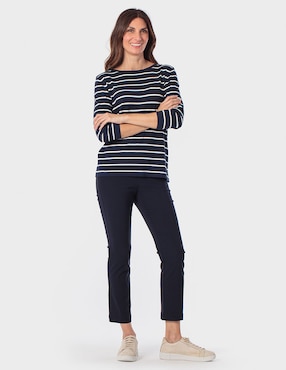 Playera manga 3/4 Punt Roma cuello redondo para mujer