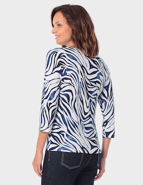 Playera manga 3/4 Punt Roma cuello redondo para mujer