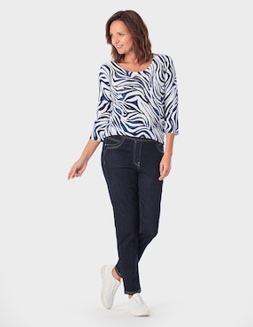 Playera manga 3/4 Punt Roma cuello redondo para mujer