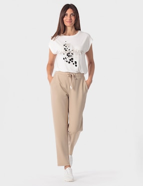 Playera manga corta Punt Roma cuello redondo para mujer