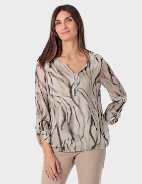 Blusa Punt Roma manga larga para mujer