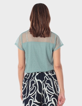 Playera manga corta Punt Roma cuello redondo para mujer