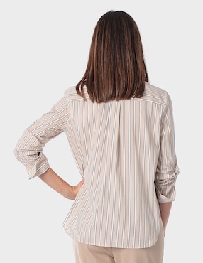 Blusa camisera Punt Roma manga larga para mujer