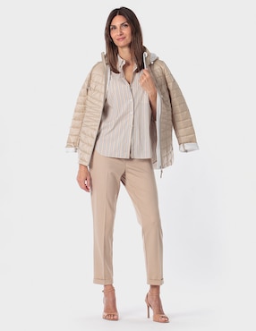 Blusa camisera Punt Roma manga larga para mujer