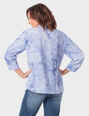 Blusa camisera Punt Roma manga larga para mujer