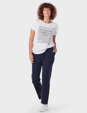 Playera manga corta Punt Roma cuello redondo para mujer