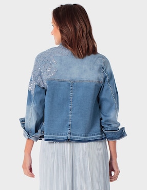 Chamarra denim Punt Roma de mezclilla para mujer