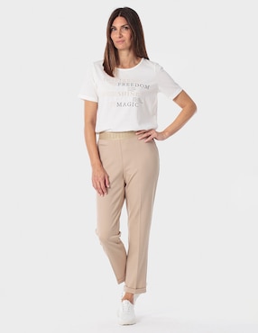 Playera manga corta Punt Roma cuello redondo para mujer