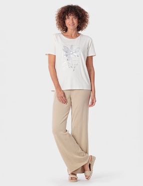 Playera manga corta Punt Roma cuello redondo para mujer