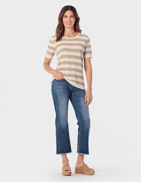 Playera manga corta Punt Roma cuello redondo para mujer