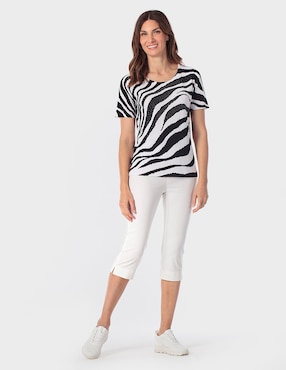 Playera manga corta Punt Roma cuello redondo para mujer