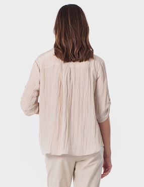 Blusa camisera Punt Roma manga 3/4 para mujer