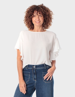 Blusa Punt Roma manga corta para mujer