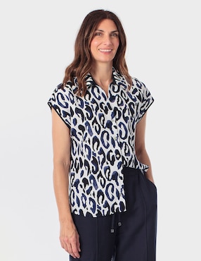 Blusa Punt Roma manga corta para mujer