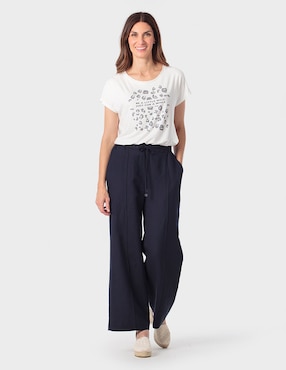 Playera manga corta Punt Roma cuello redondo para mujer