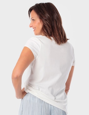 Playera manga corta Punt Roma cuello redondo para mujer