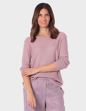 Suéter Punt Roma cuello redondo para mujer