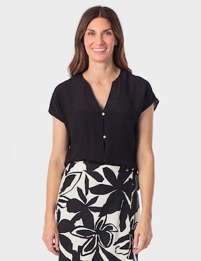 Blusa Punt Roma manga corta para mujer