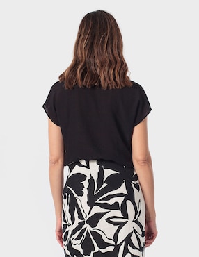 Blusa Punt Roma manga corta para mujer