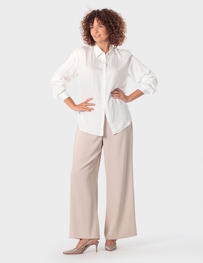 Blusa camisera Punt Roma manga larga para mujer