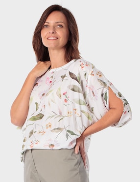Blusa Punt Roma manga al codo para mujer