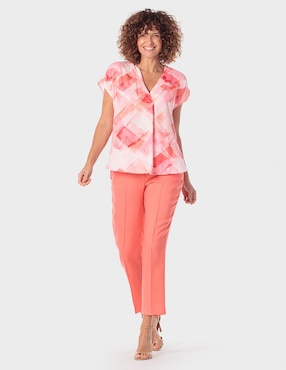 Blusa Punt Roma manga corta para mujer