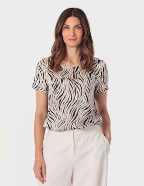 Blusa Punt Roma manga corta para mujer