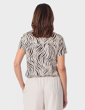 Blusa Punt Roma manga corta para mujer