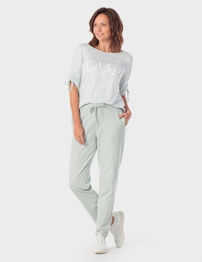 Playera manga 3/4 Punt Roma cuello redondo para mujer