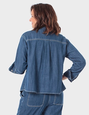Chamarra denim Punt Roma de mezclilla para mujer