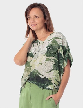 Blusa Punt Roma manga corta para mujer