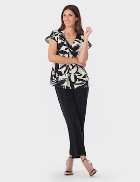 Blusa Punt Roma manga corta para mujer