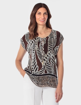 Blusa Punt Roma manga corta para mujer