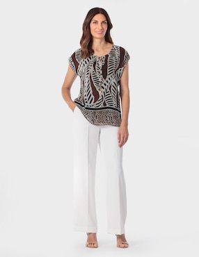 Blusa Punt Roma manga corta para mujer