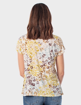 Playera manga corta Punt Roma cuello V para mujer