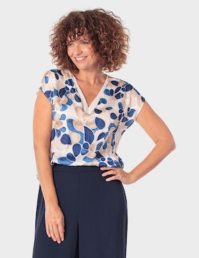 Blusa Punt Roma manga corta para mujer