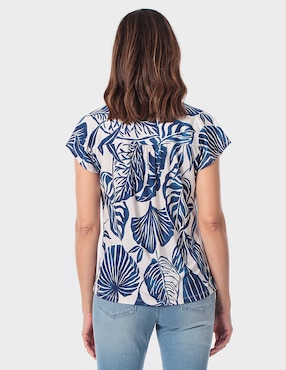 Playera manga corta Punt Roma cuello V para mujer