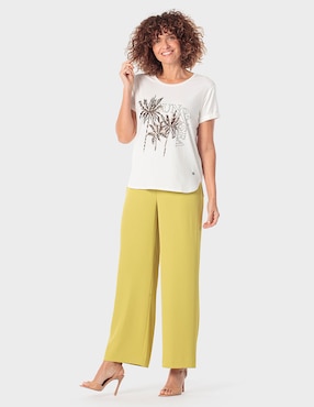 Playera manga corta Punt Roma cuello redondo para mujer