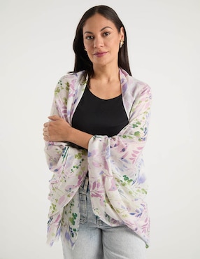 Pashmina Punt Roma con estampado floral para mujer
