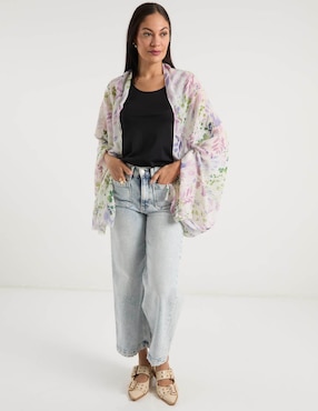 Pashmina Punt Roma con estampado floral para mujer