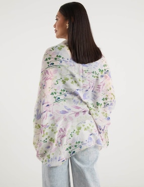 Pashmina Punt Roma con estampado floral para mujer