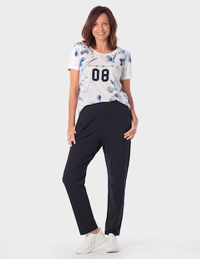 Playera manga corta Punt Roma cuello redondo para mujer
