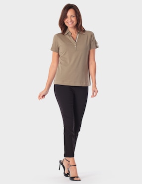 Playera manga corta Punt Roma cuello V para mujer