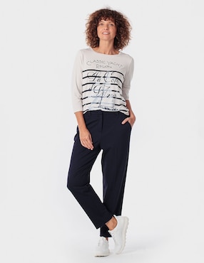Playera manga 3/4 Punt Roma cuello redondo para mujer