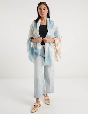 Pashmina Punt Roma con estampado bloques de color para mujer