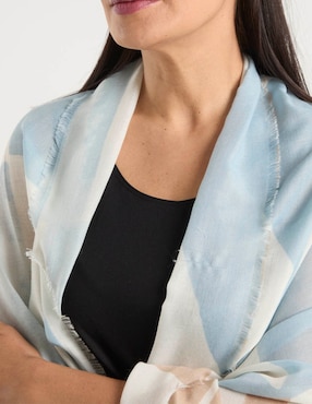 Pashmina Punt Roma con estampado bloques de color para mujer