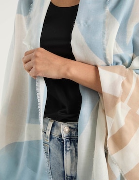 Pashmina Punt Roma con estampado bloques de color para mujer