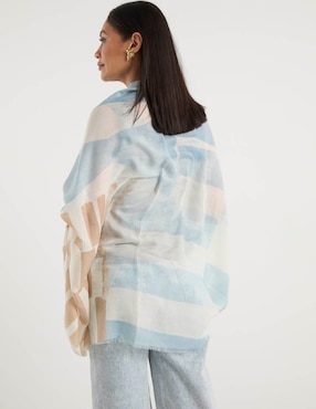 Pashmina Punt Roma con estampado bloques de color para mujer
