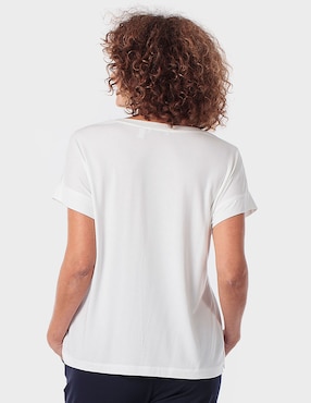 Playera manga corta Punt Roma cuello redondo para mujer
